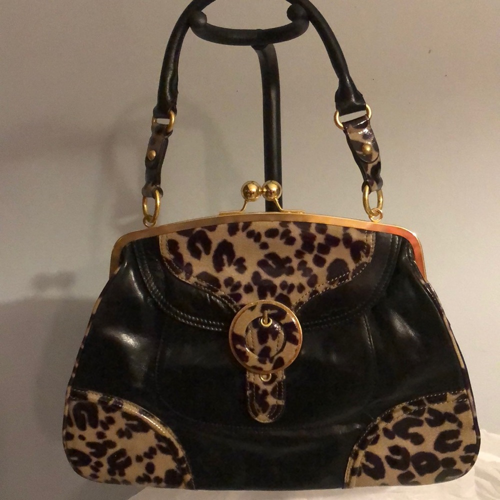 Black/ Leopard leather Hype bag